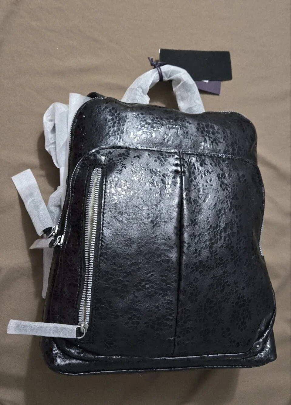 American Leather Co Cleveland Backpack, Black burnished maple. NWT! Real Leather